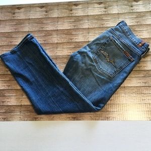 7FAM crop boot cut gem pockets sz 28